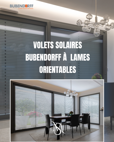 L'option lames orientables Volets solaires Bubendorff à lames orientables dans un intérieur moderne.