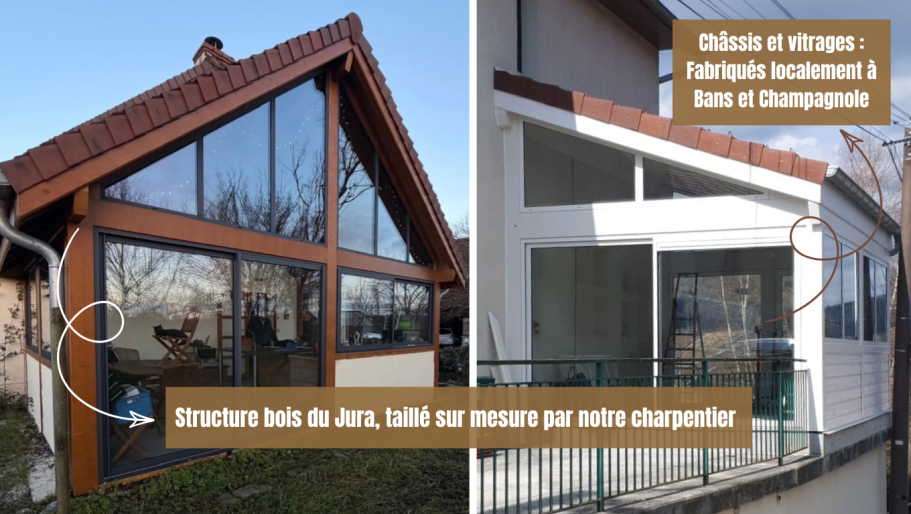 Vérandas bois Réalisations de vérandas structure bois "La Jurassienne"